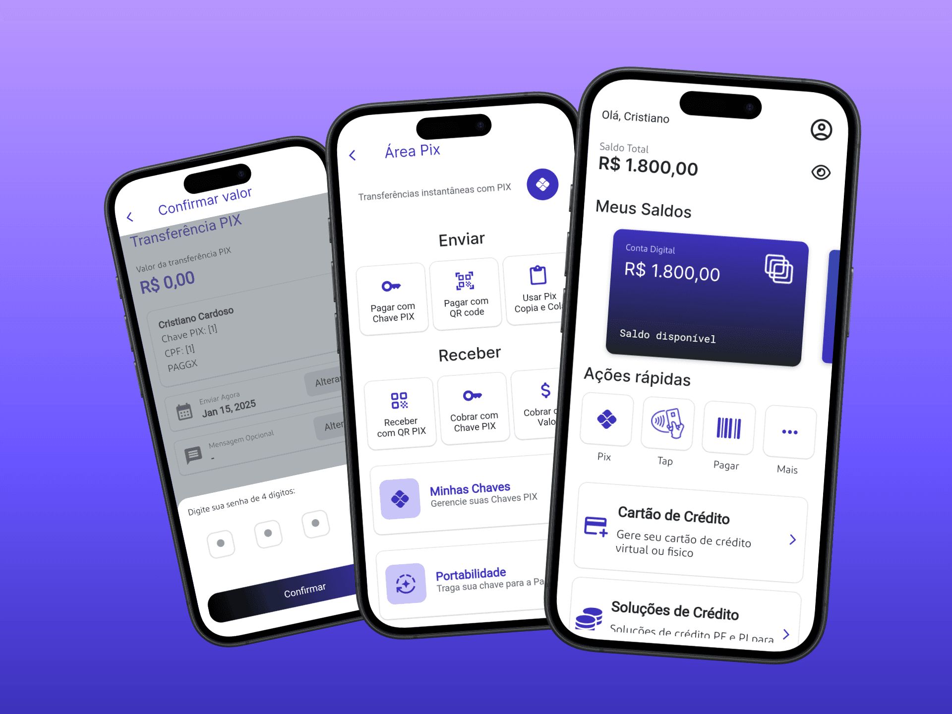 Interface financeira integrada à aplicação